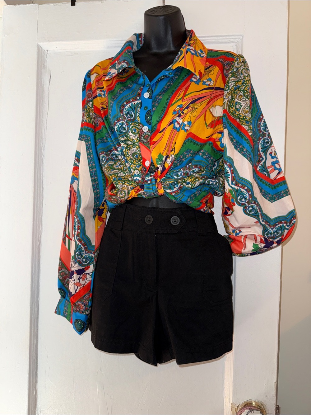 New York & Company Black High-Waist Shorts